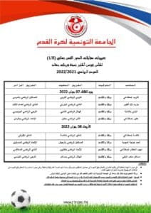 مباريات الدور الثمن النهائي لكأس تونس 2022